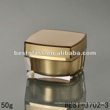 50g square acrylic jar with square gold cap